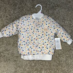 Baby Girl Floral Reversible Warm Fuzzy Fall Jacket